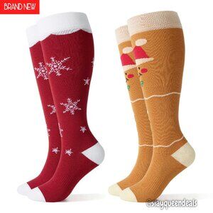 Wide Calf Compression Socks 15-20mmHg Knee High Support for Pregnancy Nurses